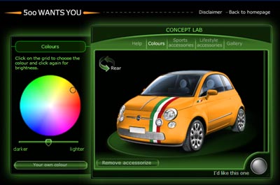 Fiat 500 web site